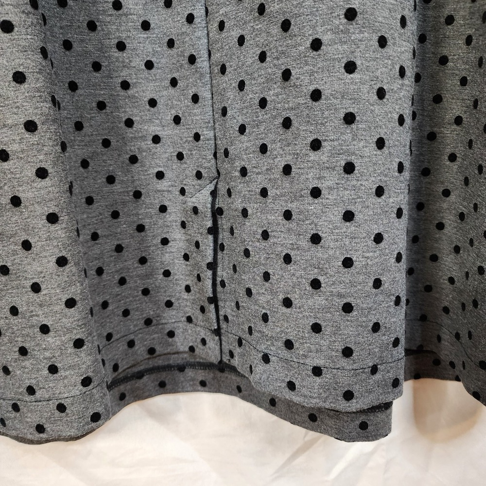 LANDS END Size 24W Grey Black Polka Dot Sleeveless Pockets Ponte Knit Dress EUC - Picture 6 of 11